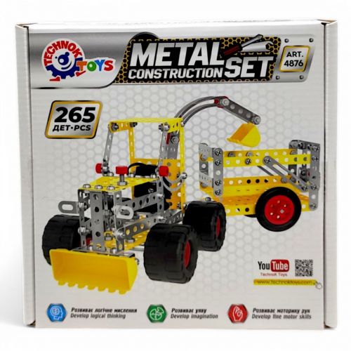 Конструктор металевий "Трактор з причепом", 265 дет